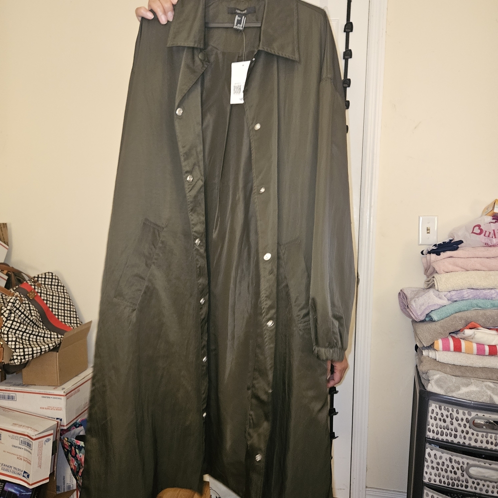 Forever 21 Dark Green Trench Coat